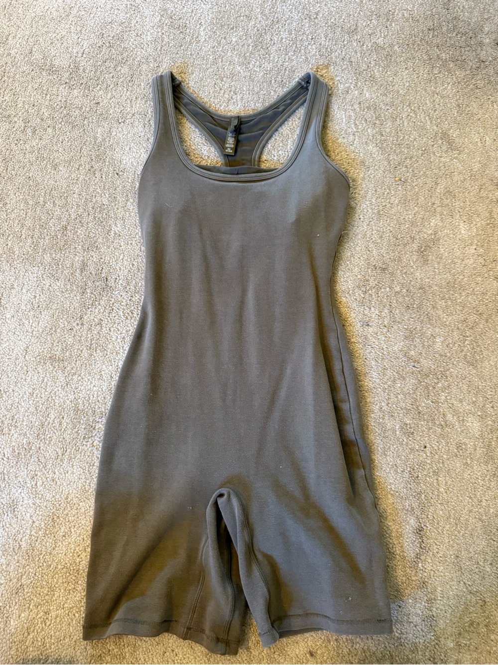 SKIMS Charcoal Gray Racerback Shaping Romper